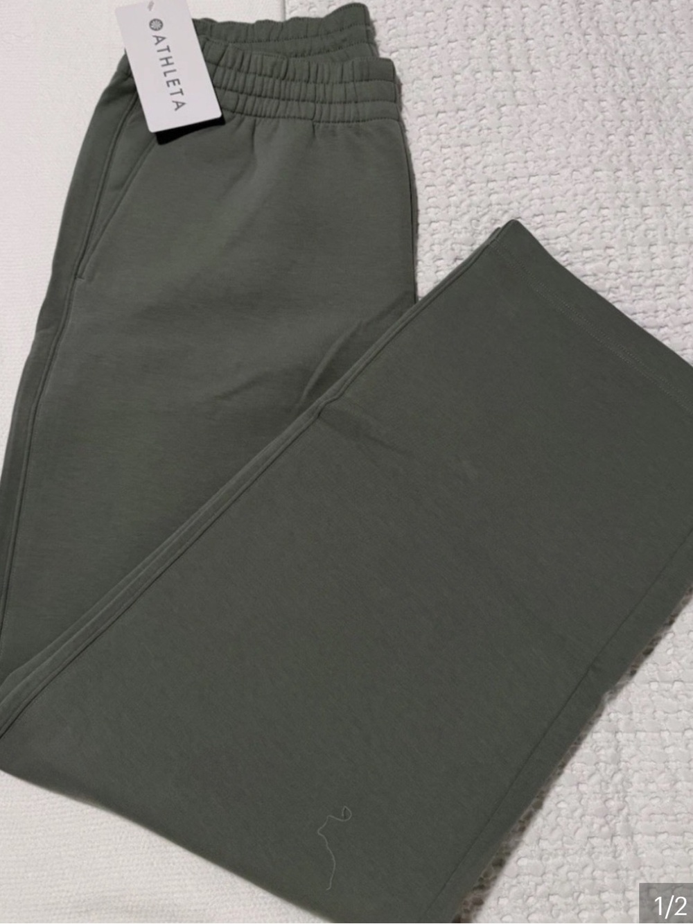 Athleta Olive Green Sweatpants with Elastic Waist